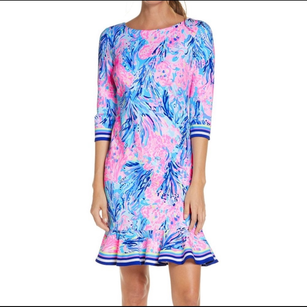 Lilly Pulitzer Reem Floral 3/4 Sleeve Dress NWT